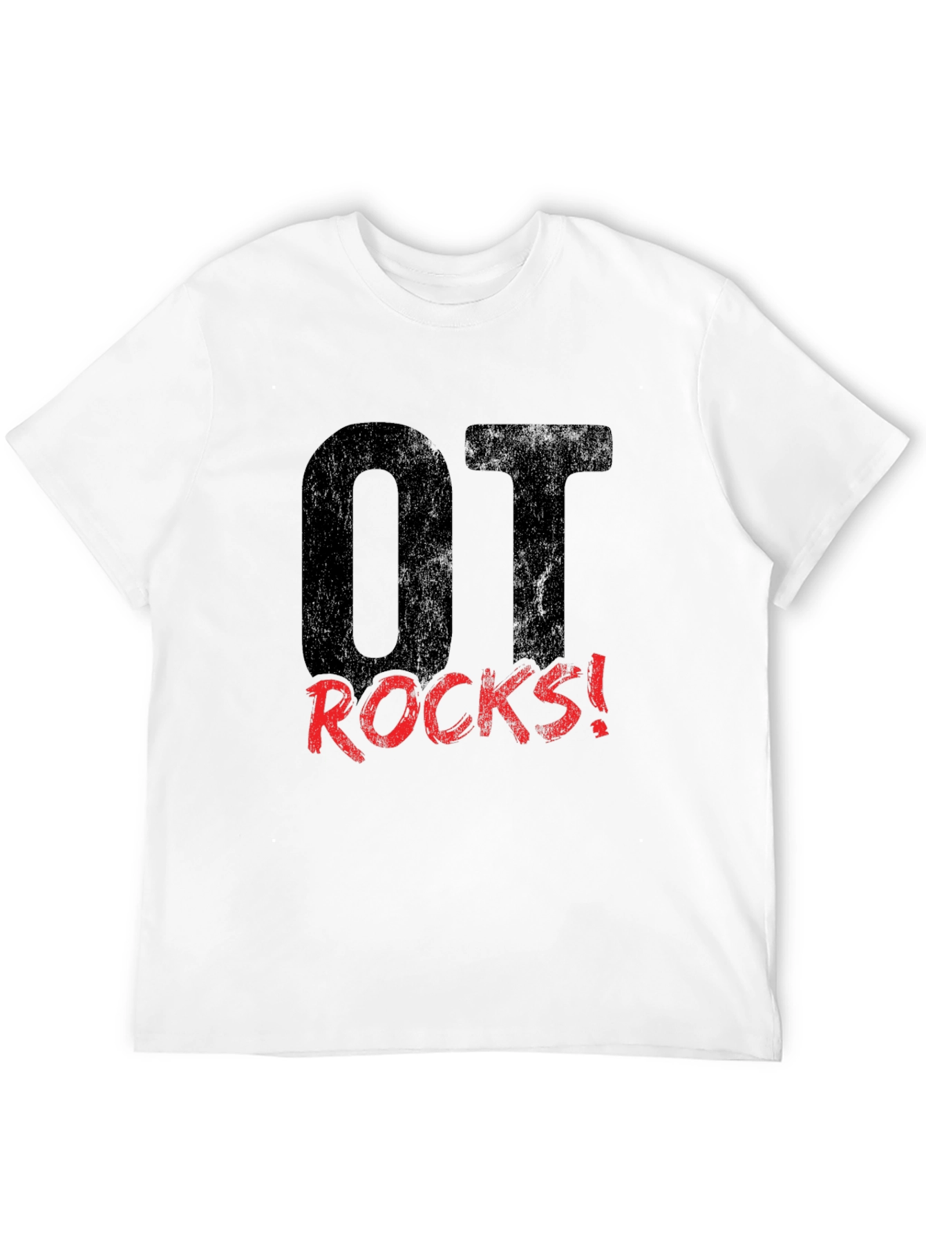 OT Rocks! Black Graphic Tee for Occupational Therapists