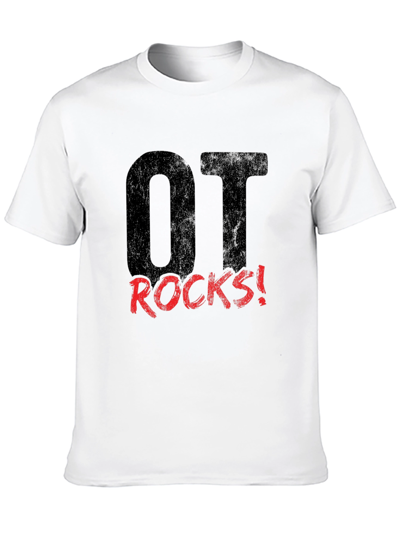 OT Rocks! Black Graphic Tee for Occupational Therapists