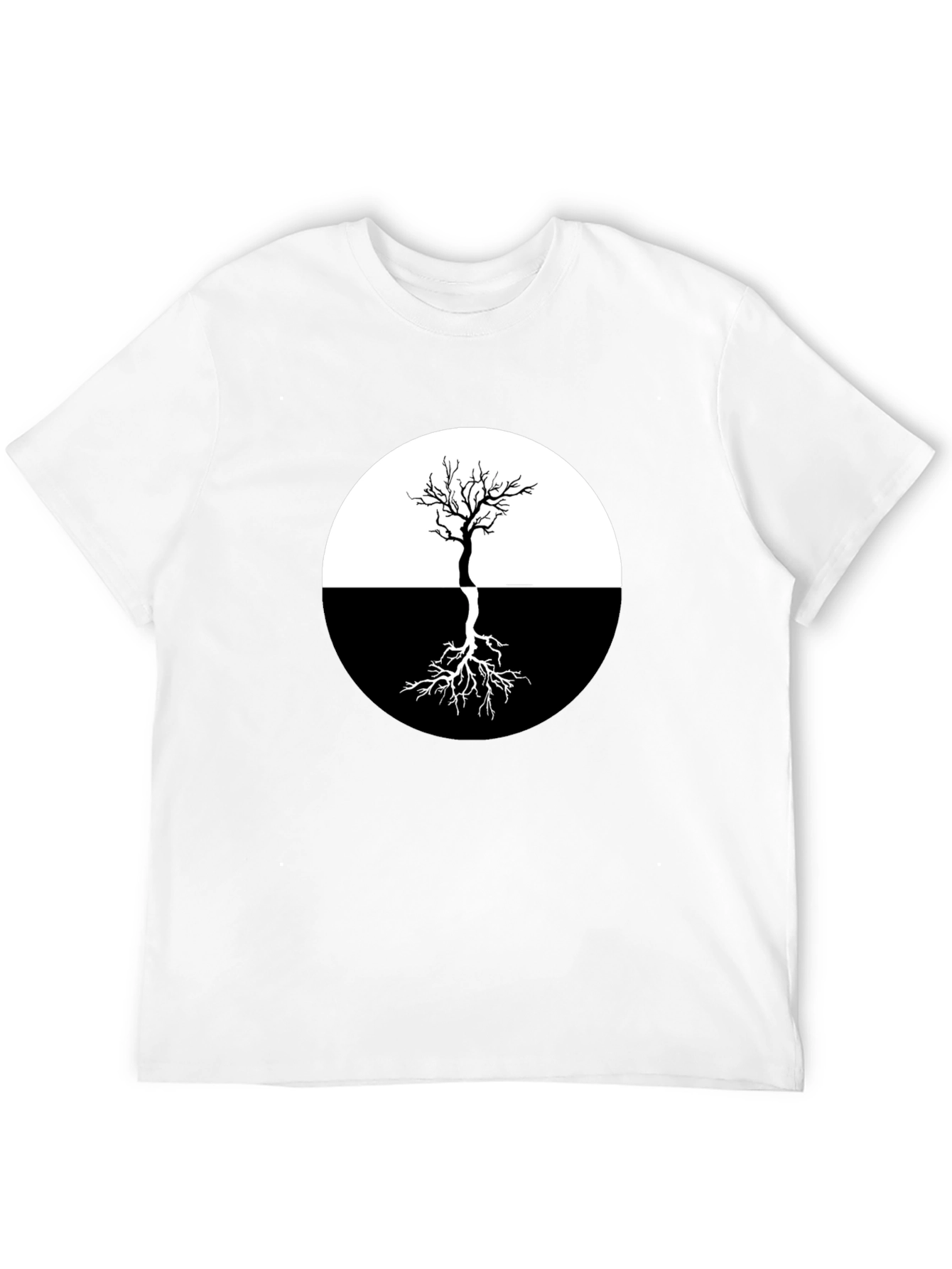 Yin Yang Tree Graphic Tee - Stylish Black T-Shirt