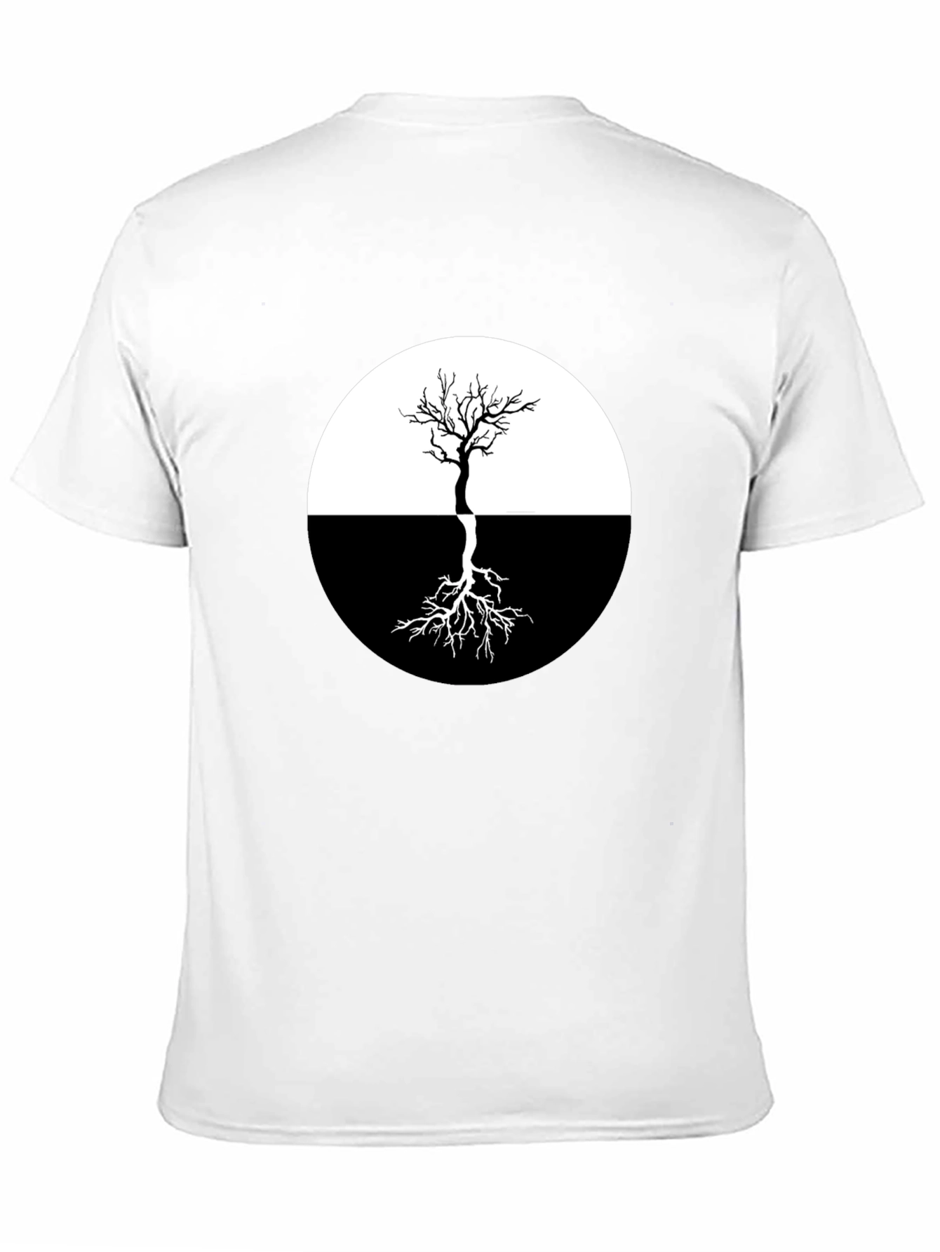 Yin Yang Tree Graphic Tee - Stylish Black T-Shirt