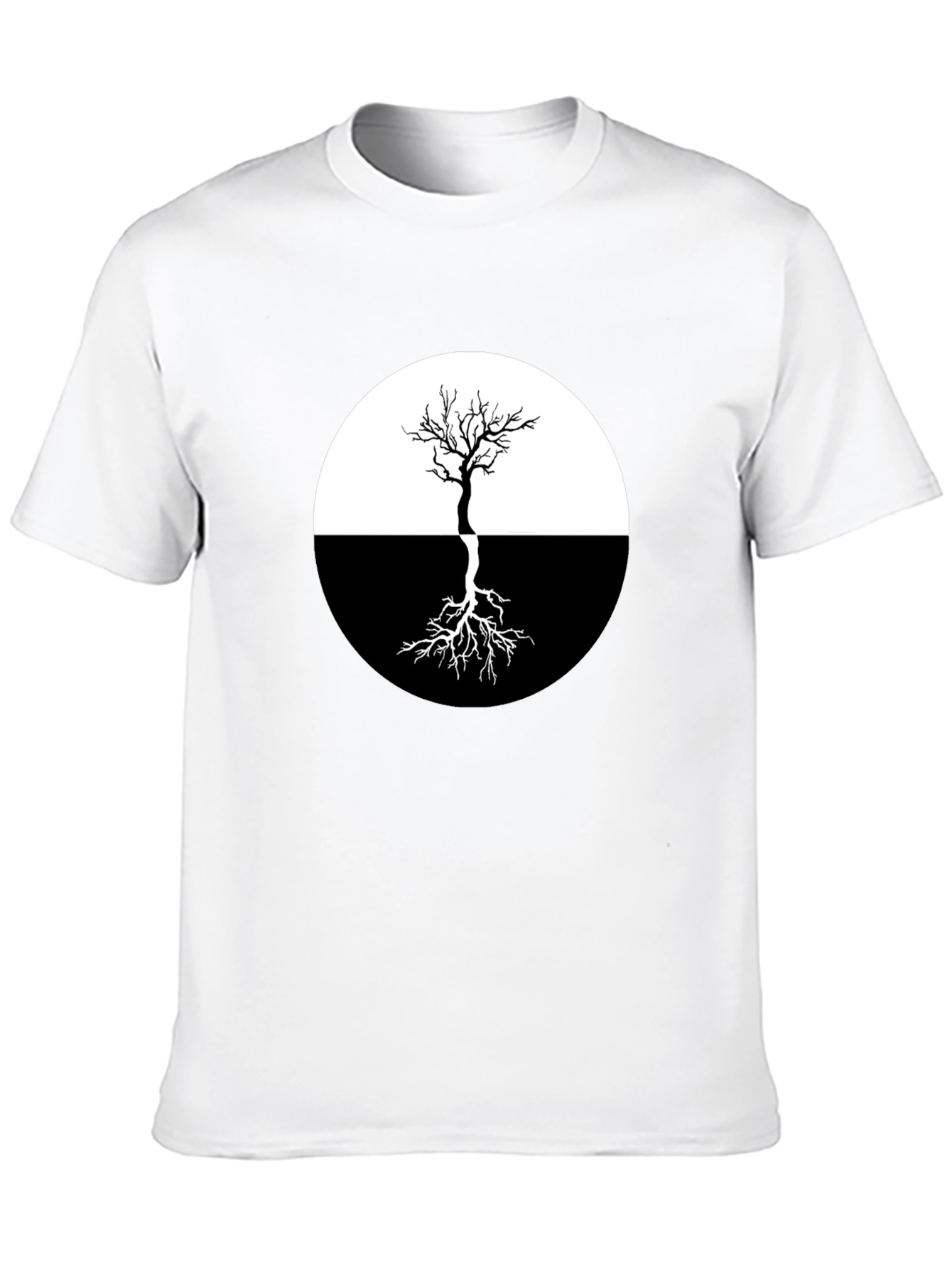 Yin Yang Tree Graphic Tee - Stylish Black T-Shirt