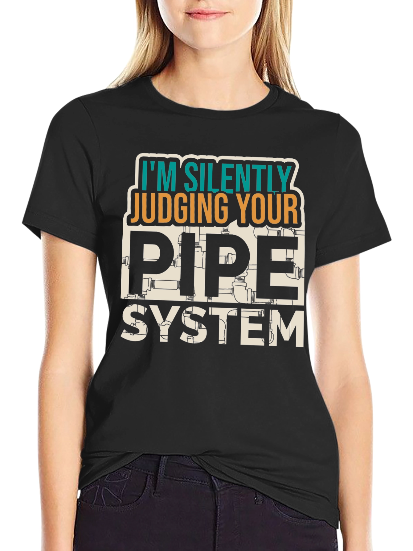 Judging Your Pipe System Black Graphic Tee