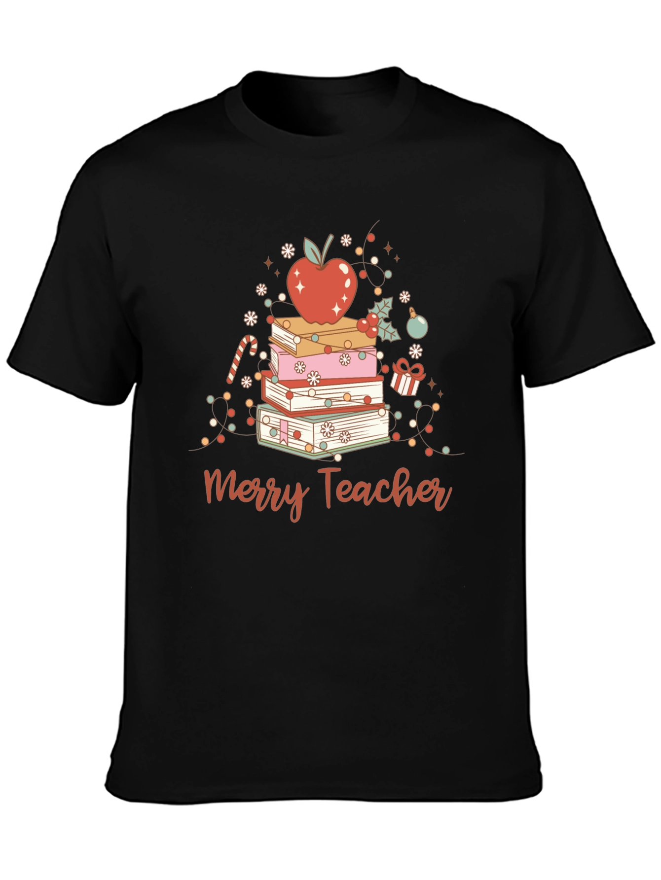 Merry Teacher Christmas Books T-Shirt