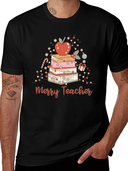 Merry Teacher Christmas Books T-Shirt