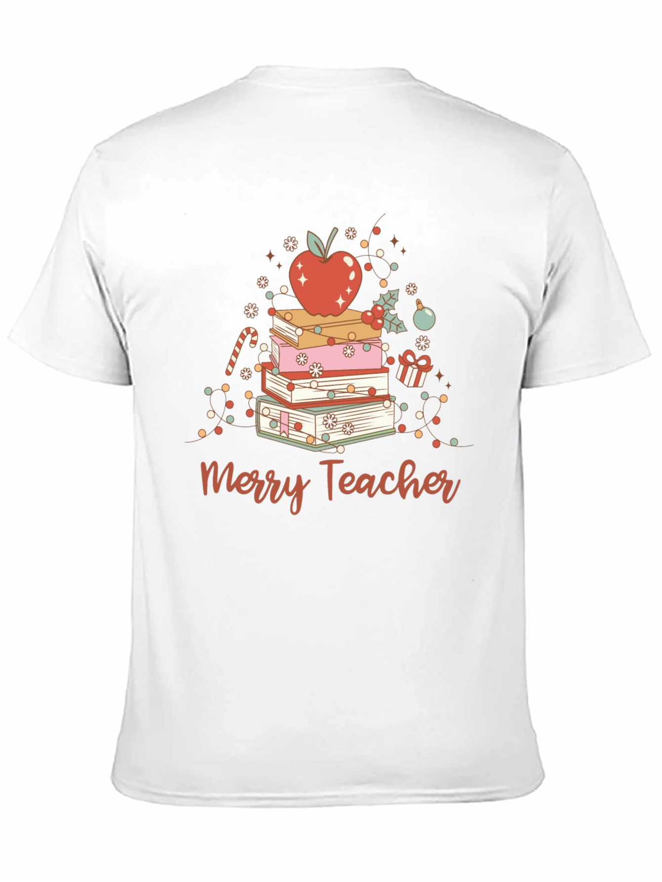 Merry Teacher Christmas Books T-Shirt