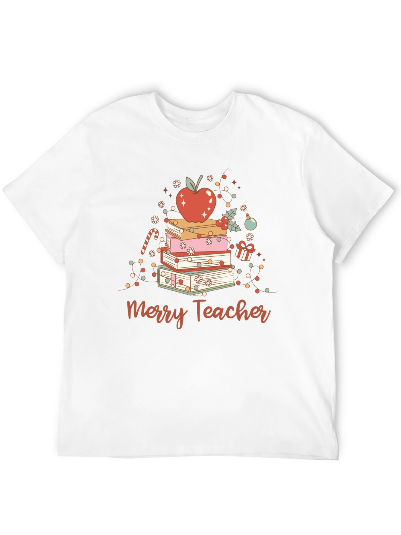 Merry Teacher Christmas Books T-Shirt