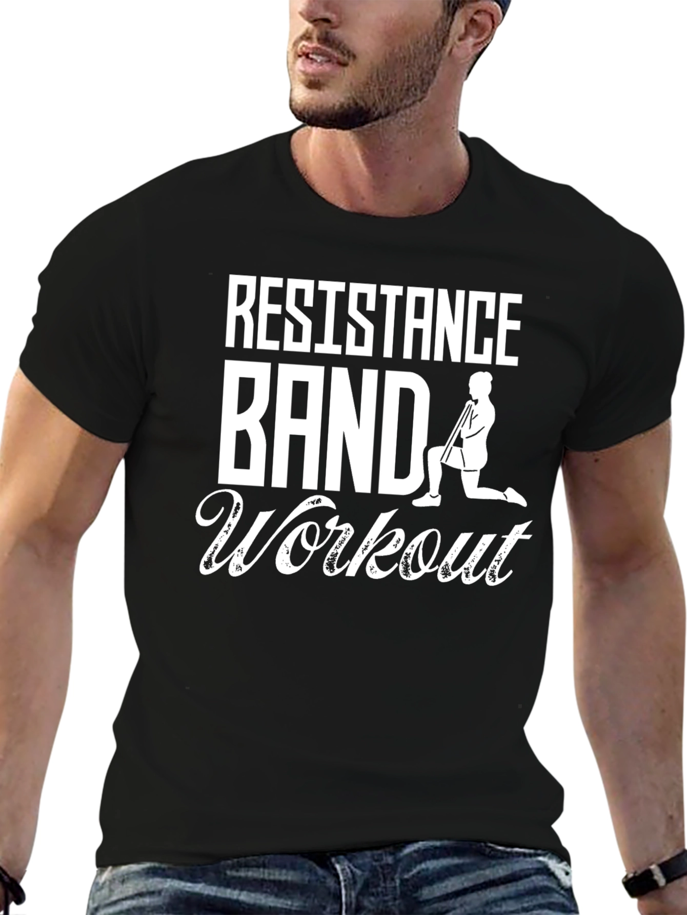 Resistance Band Workout Graphic T-Shirt
