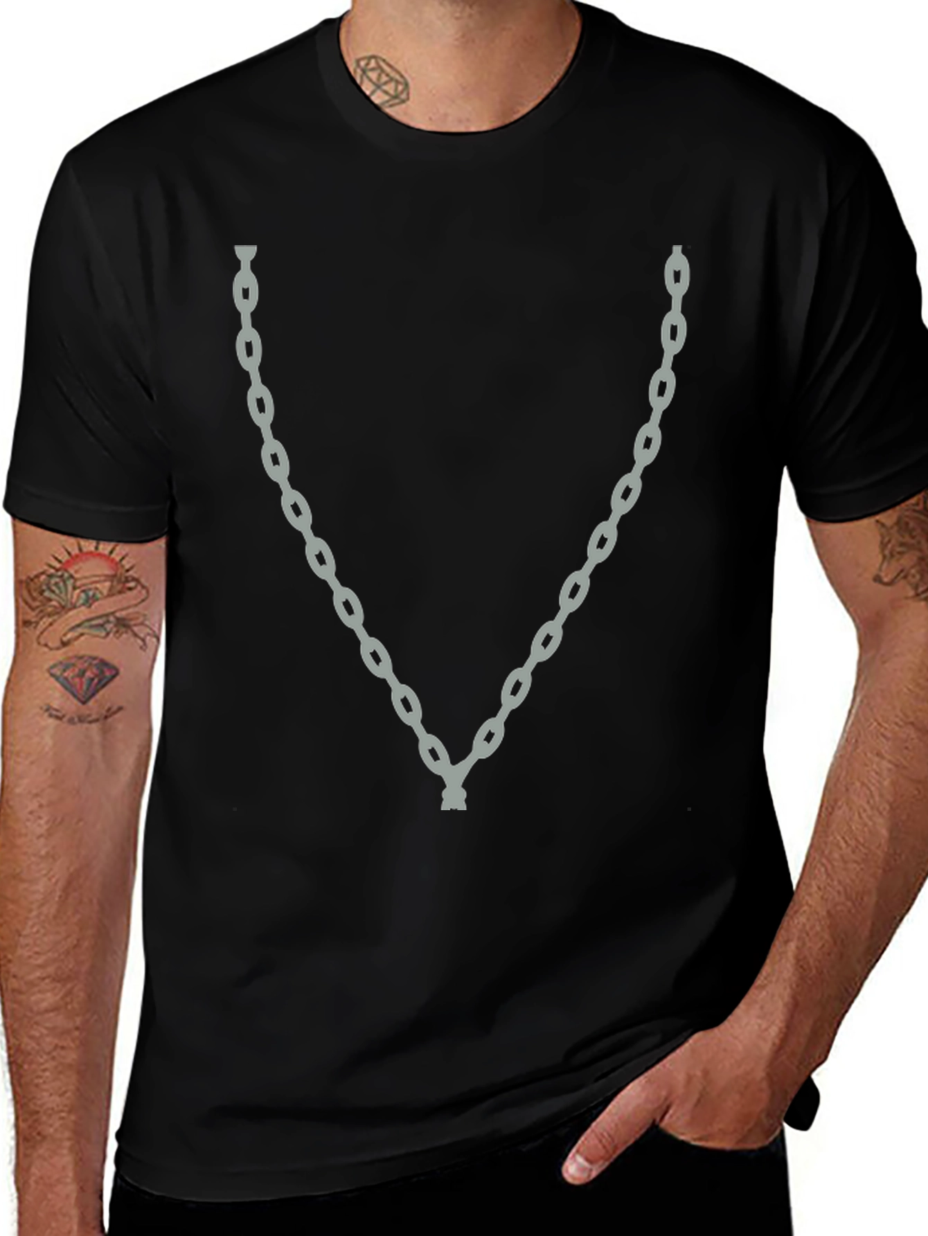 Chain Graphic T-Shirt - Mens Black Tee