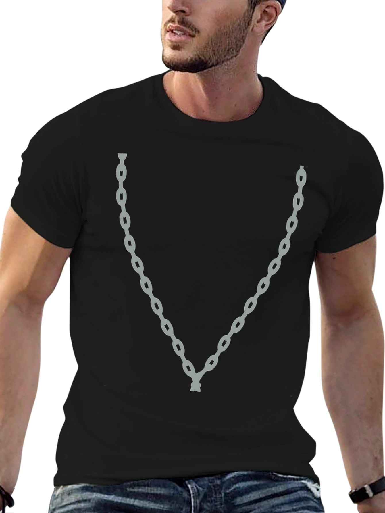Chain Graphic T-Shirt - Mens Black Tee