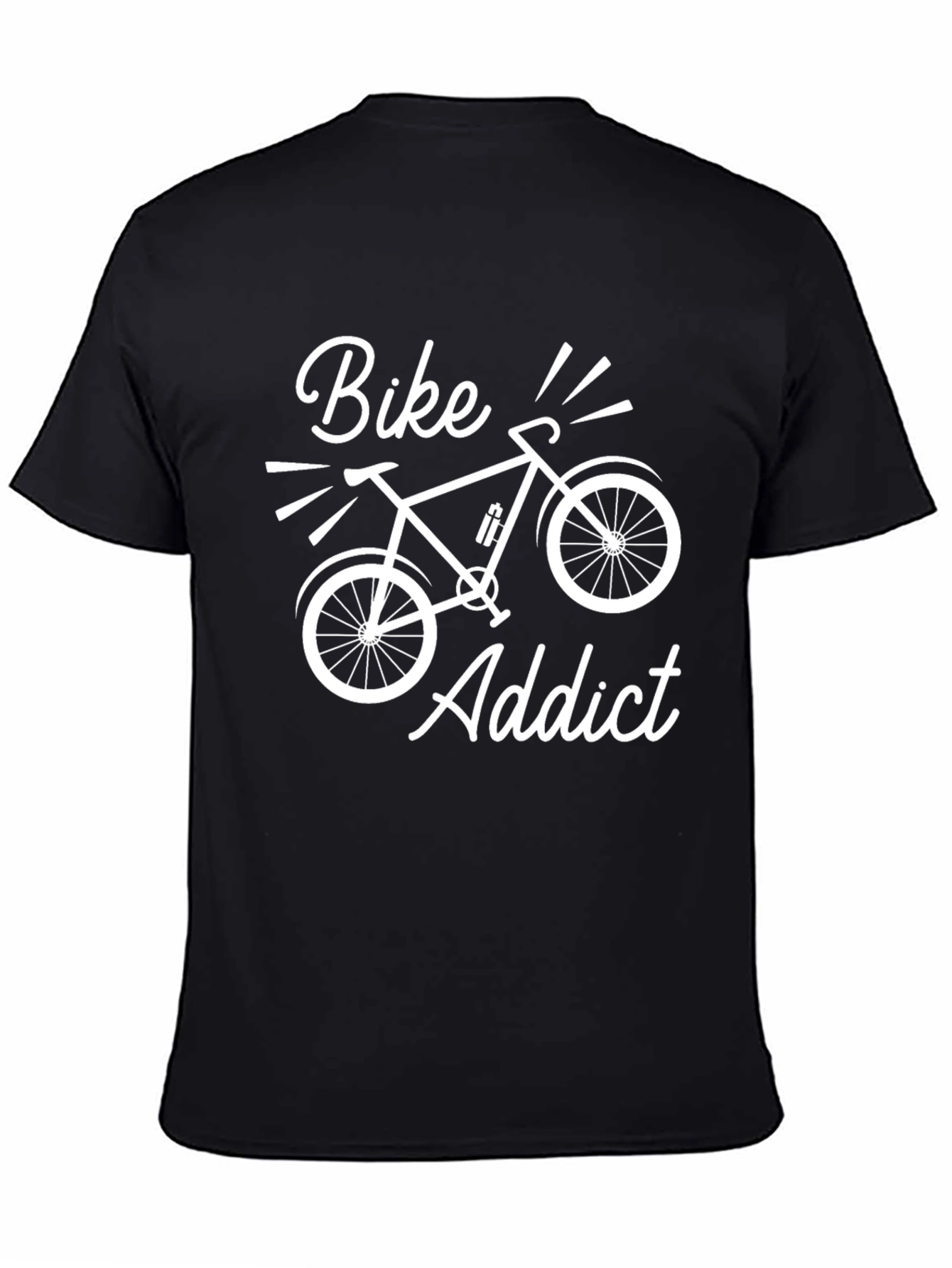 Bike Addict Black T-Shirt - Cycling Enthusiast Tee