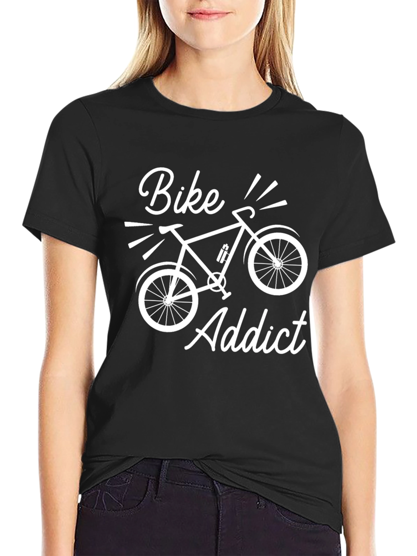 Bike Addict Black T-Shirt - Cycling Enthusiast Tee