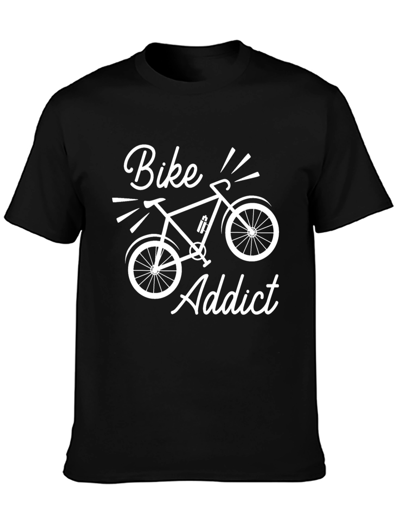 Bike Addict Black T-Shirt - Cycling Enthusiast Tee