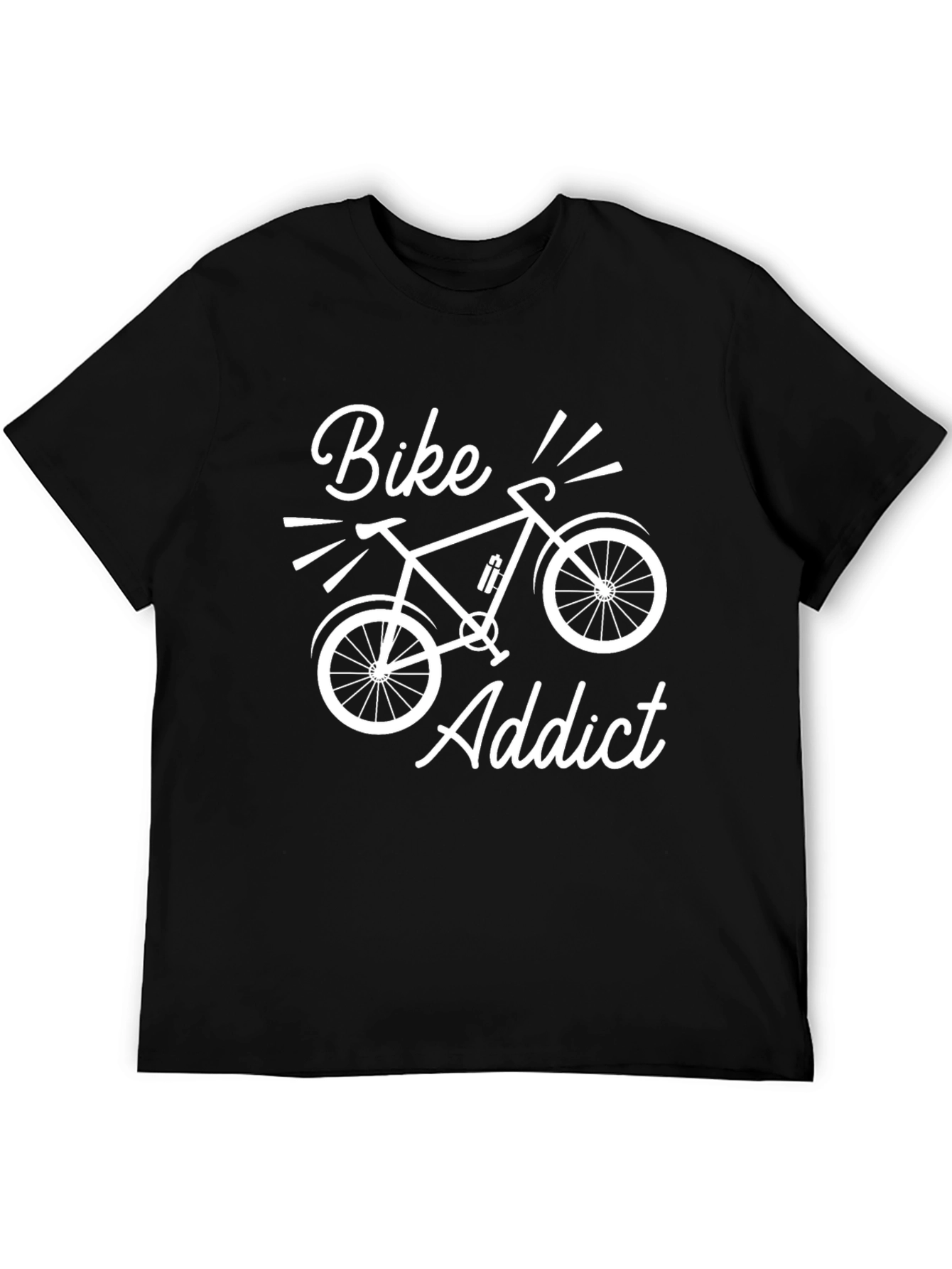 Bike Addict Black T-Shirt - Cycling Enthusiast Tee