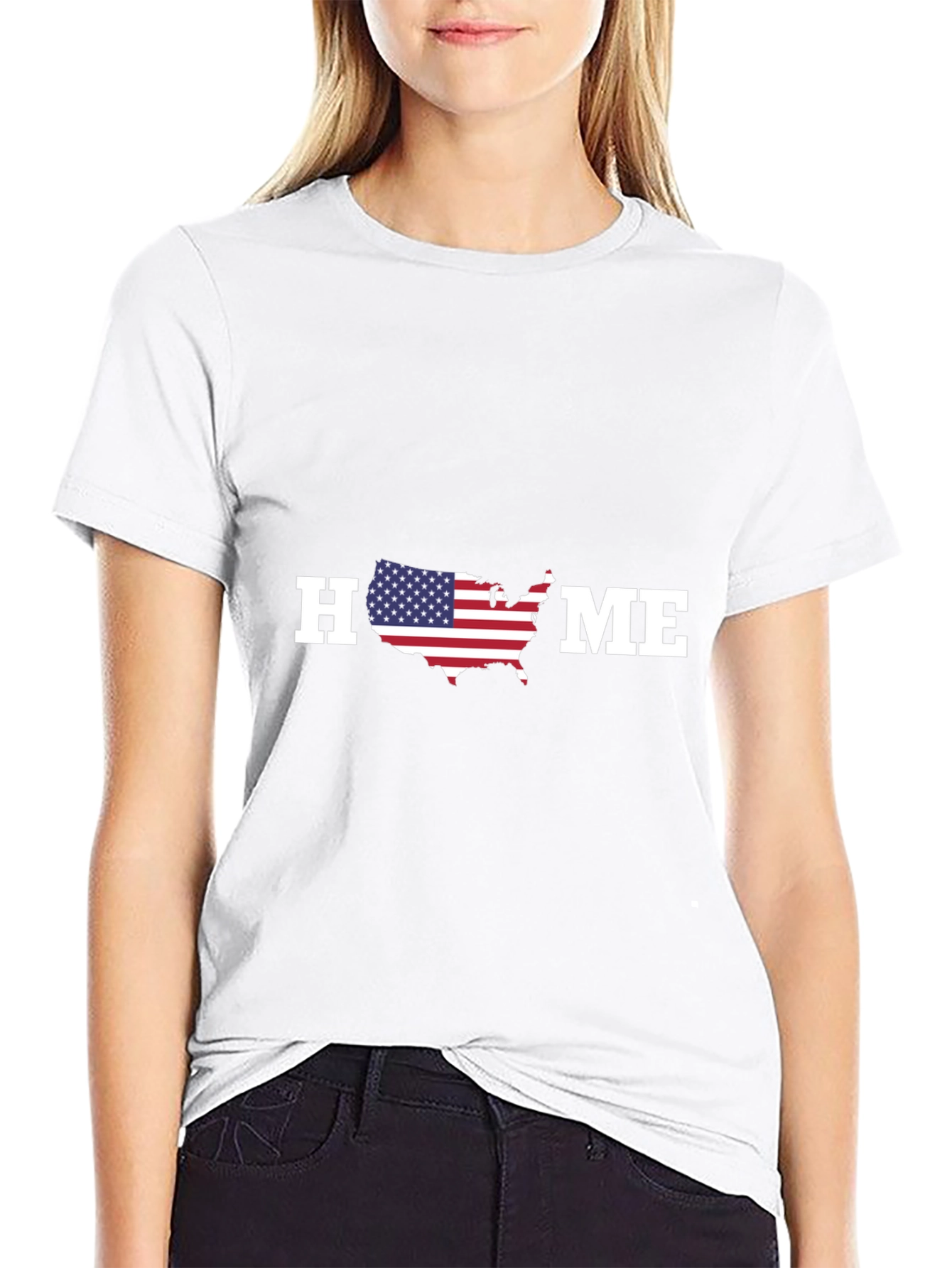 Patriotic HOME Graphic T-Shirt - USA Pride