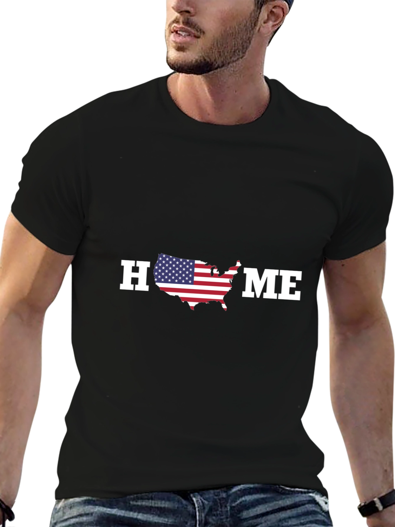 Patriotic HOME Graphic T-Shirt - USA Pride