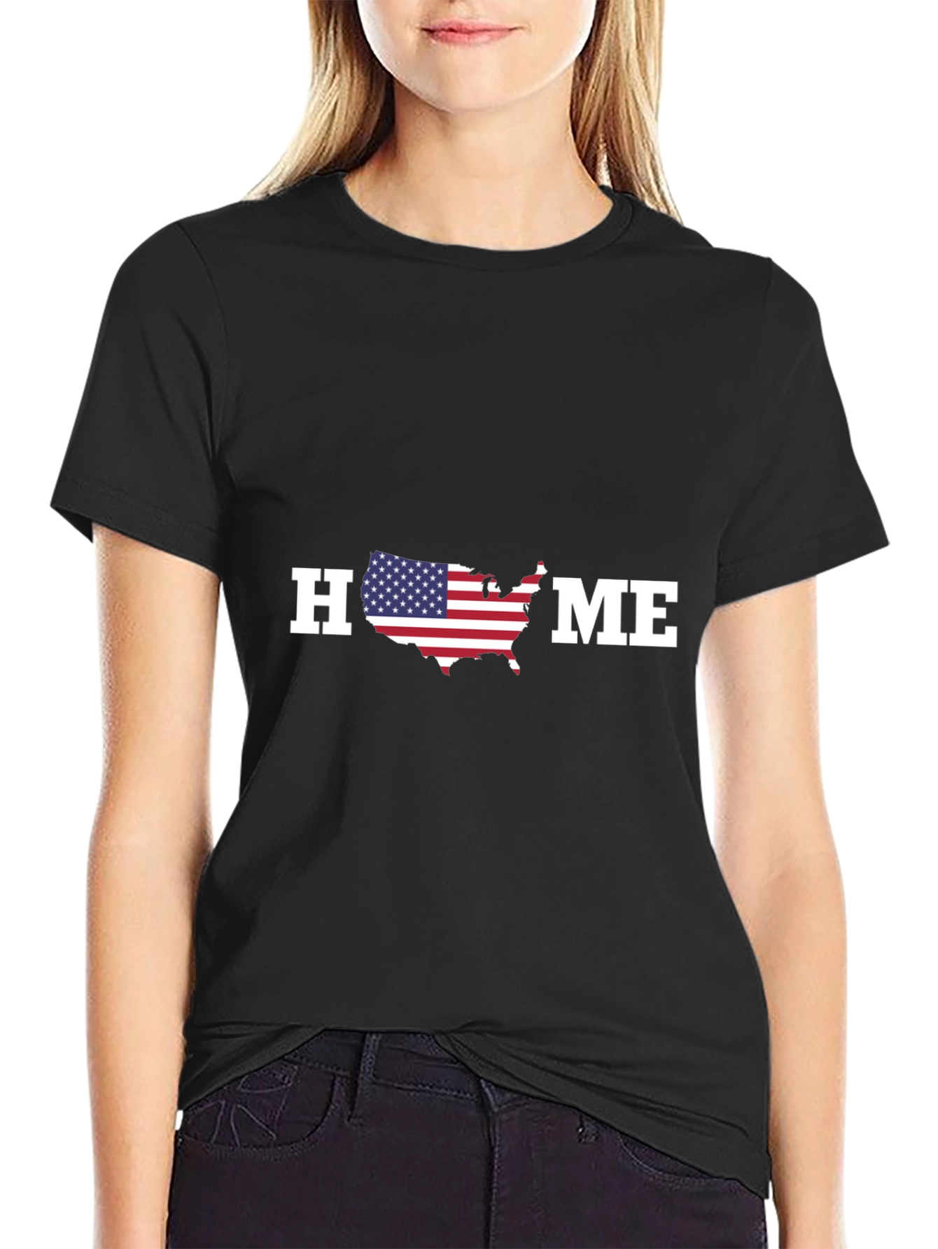 Patriotic HOME Graphic T-Shirt - USA Pride