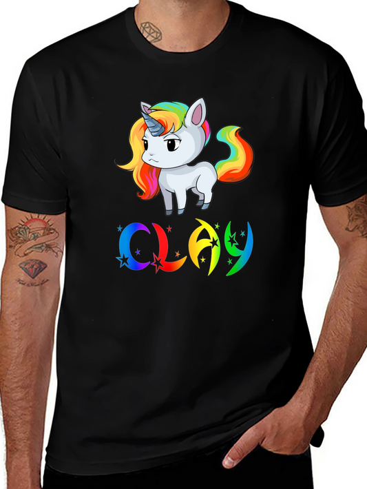 Rainbow Unicorn CLAY Custom T-Shirt - Fun Unique Design