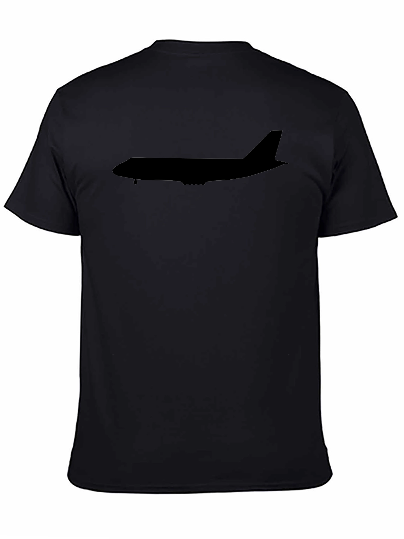 Airplane Silhouette Black T-Shirt