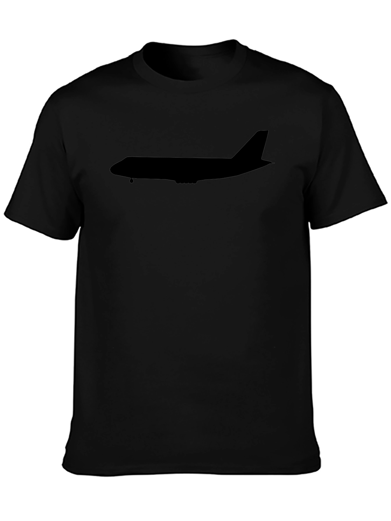 Airplane Silhouette Black T-Shirt