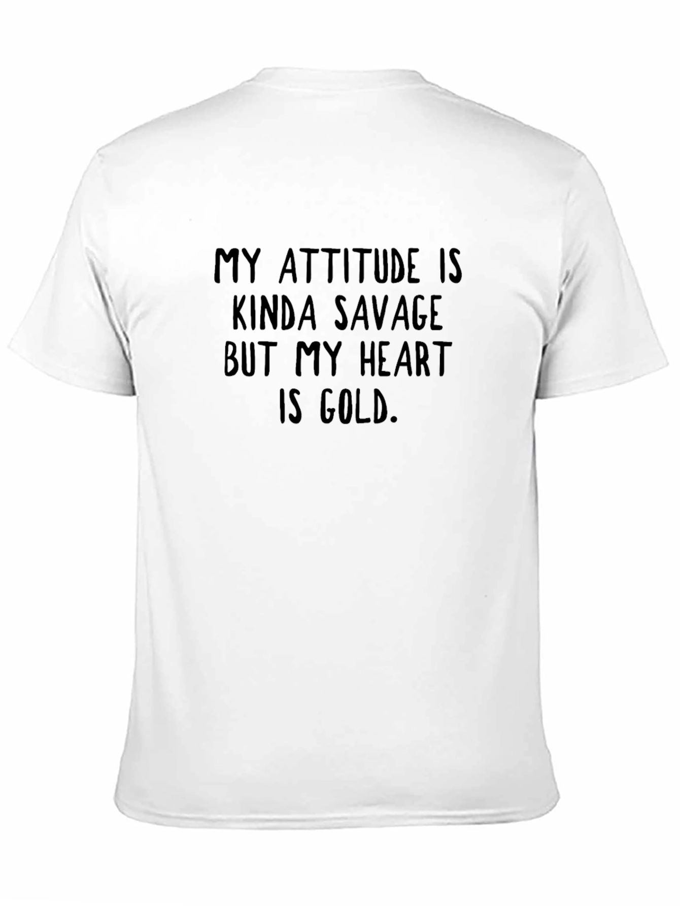 Savage Attitude Golden Heart Black Graphic Tee