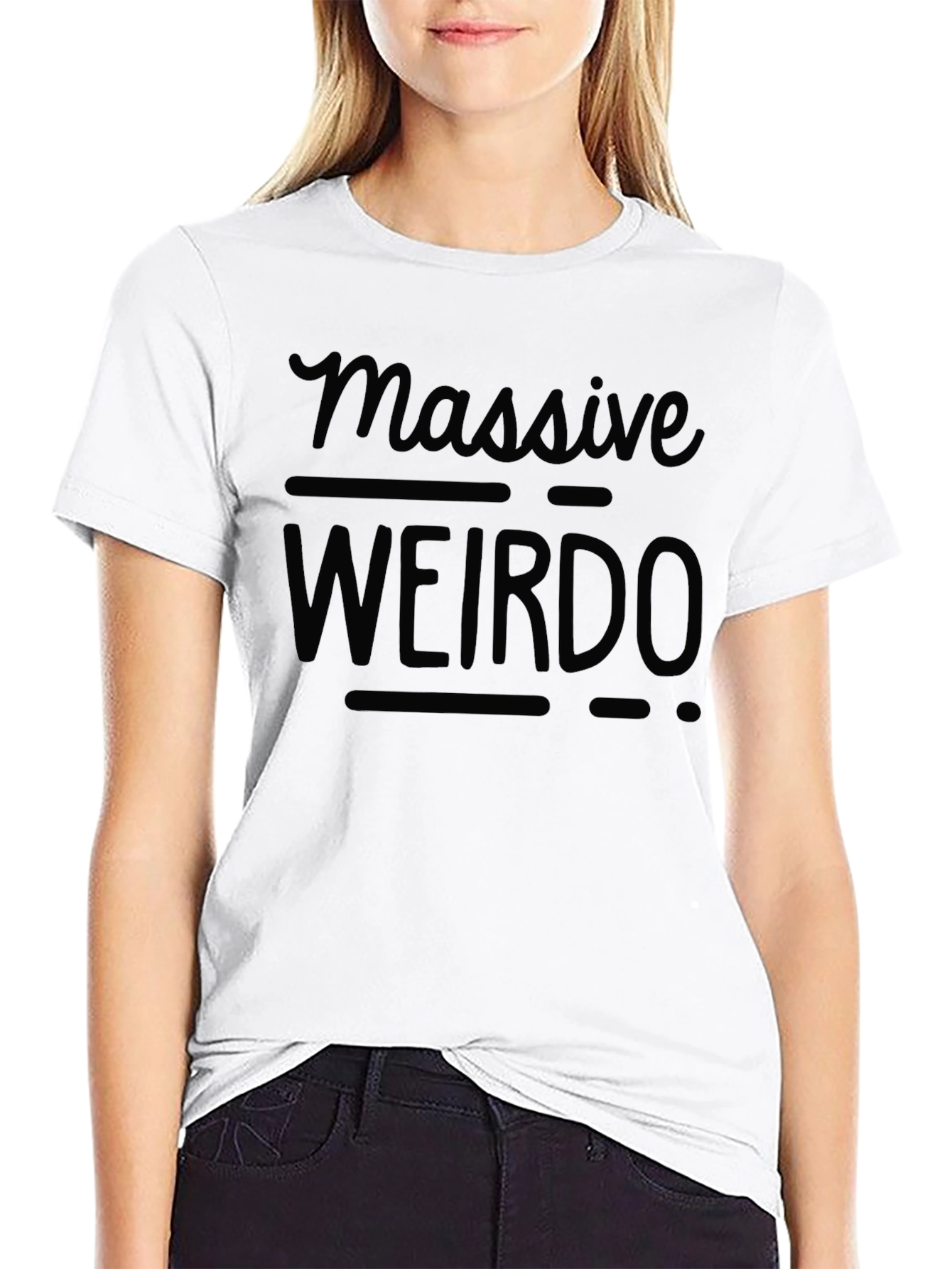 Massive Weirdo Black Graphic Tee - Casual Style