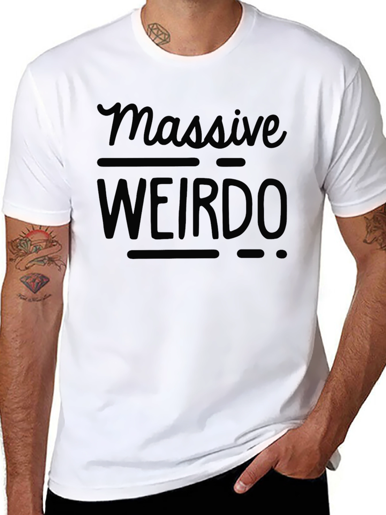 Massive Weirdo Black Graphic Tee - Casual Style