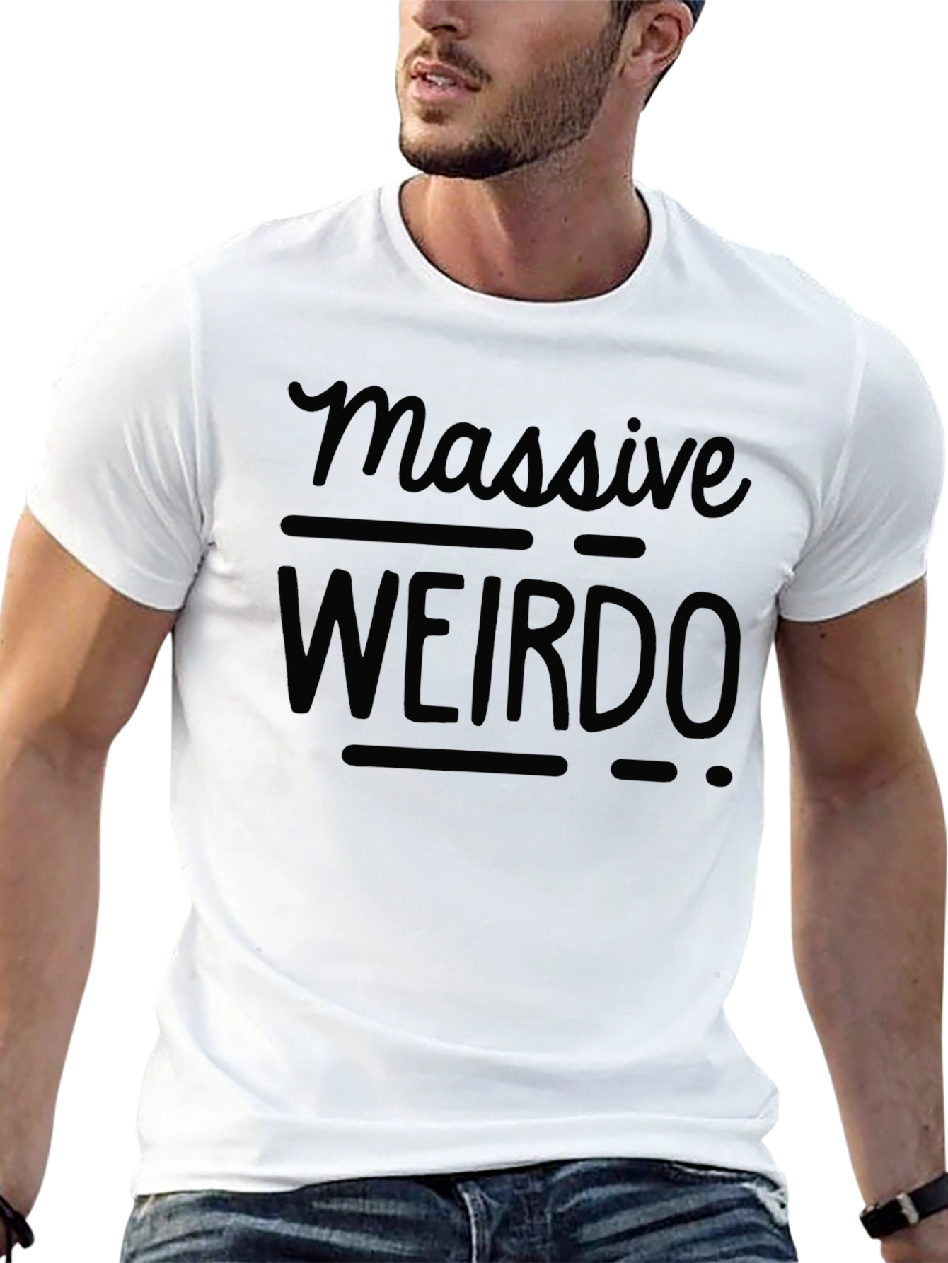 Massive Weirdo Black Graphic Tee - Casual Style