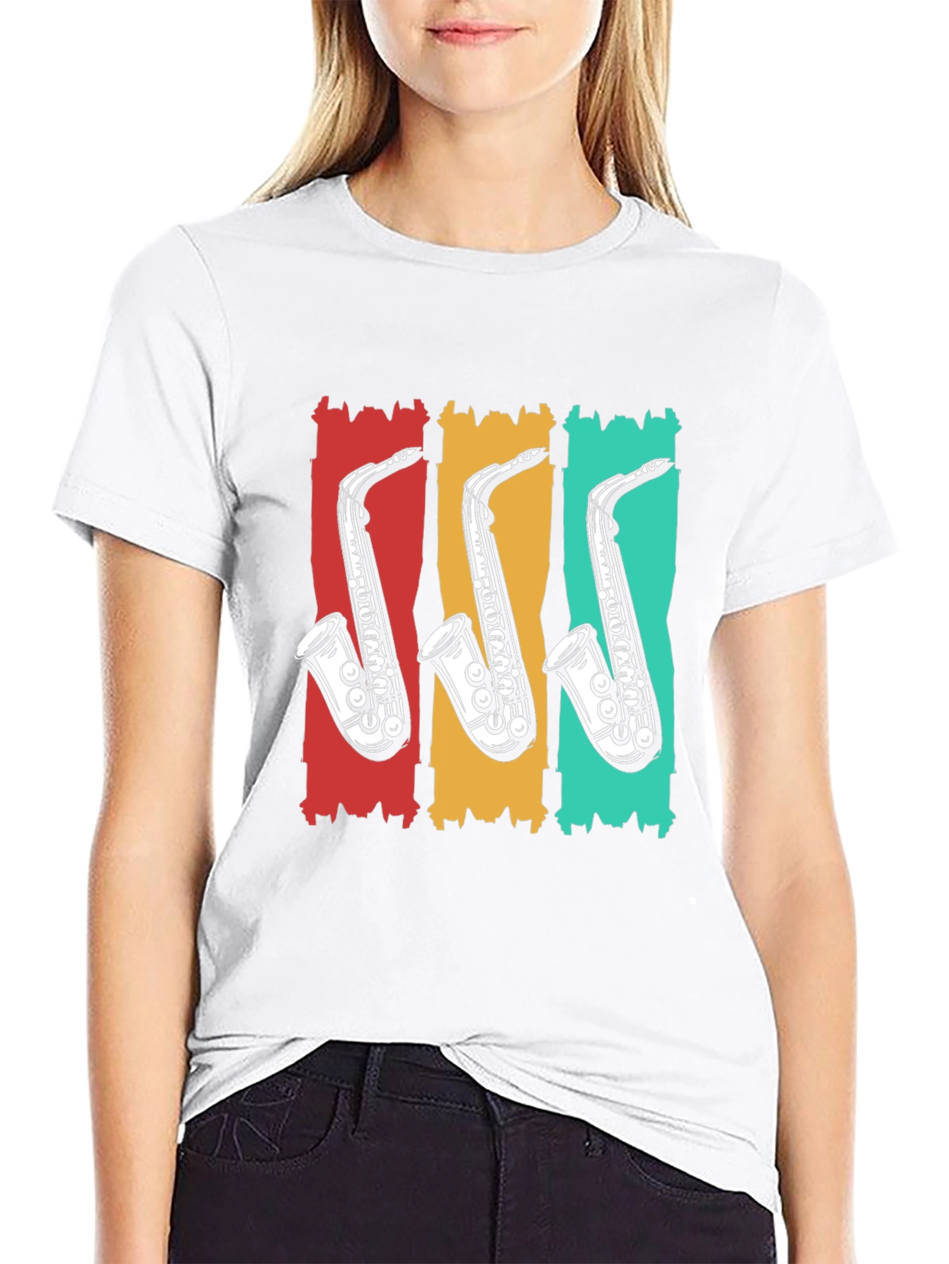 Retro Saxophone T-Shirt - Cool Music Tee