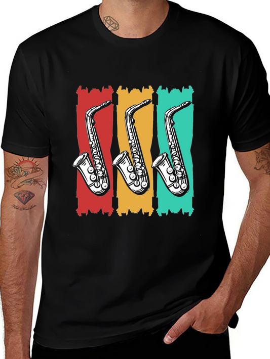 Retro Saxophone T-Shirt - Cool Music Tee