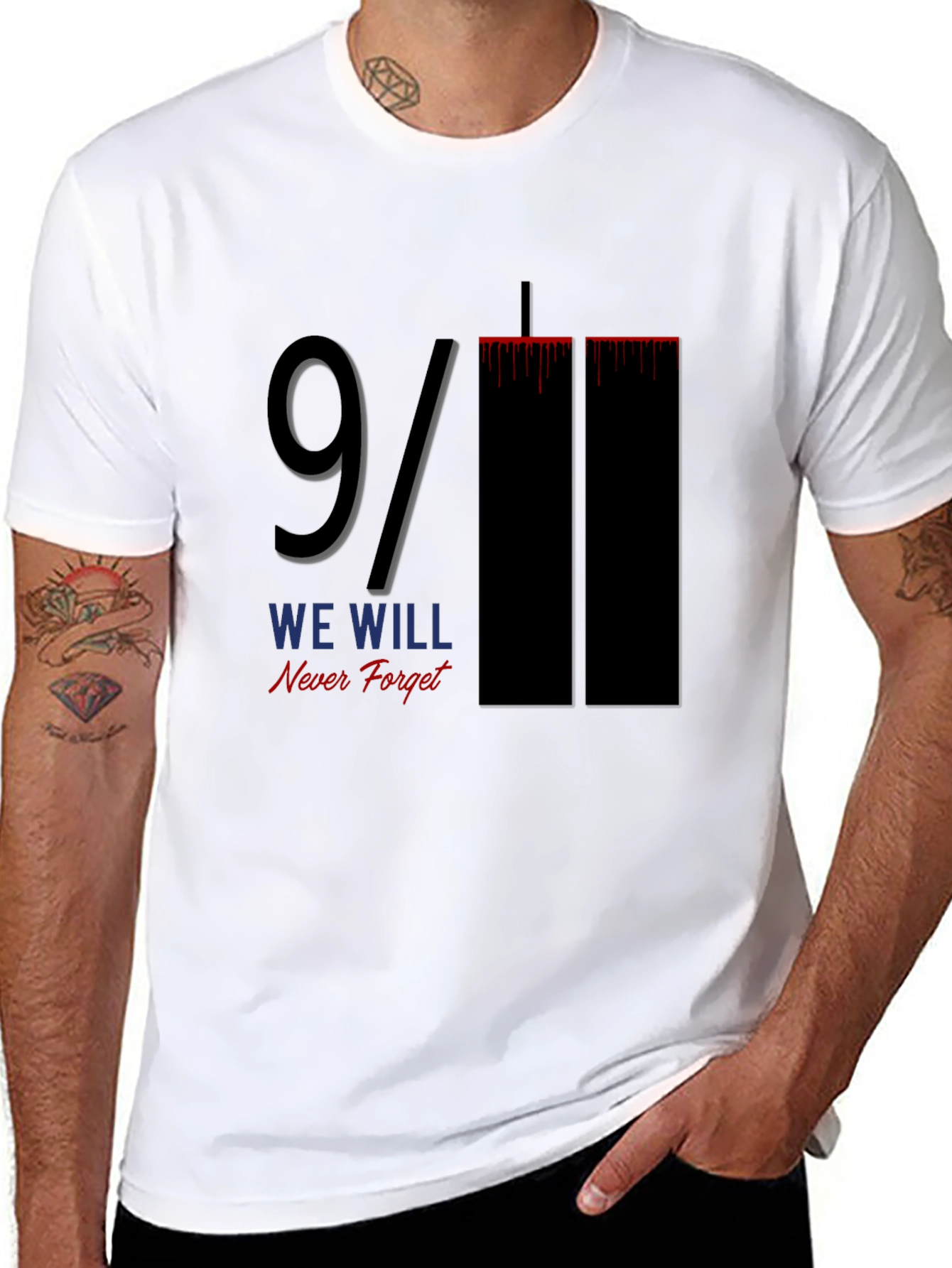 9/11 We Will Never Forget Graphic Tee