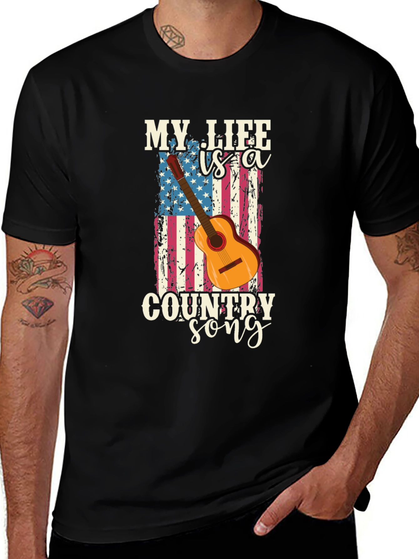 Country Song Guitar Graphic Tee