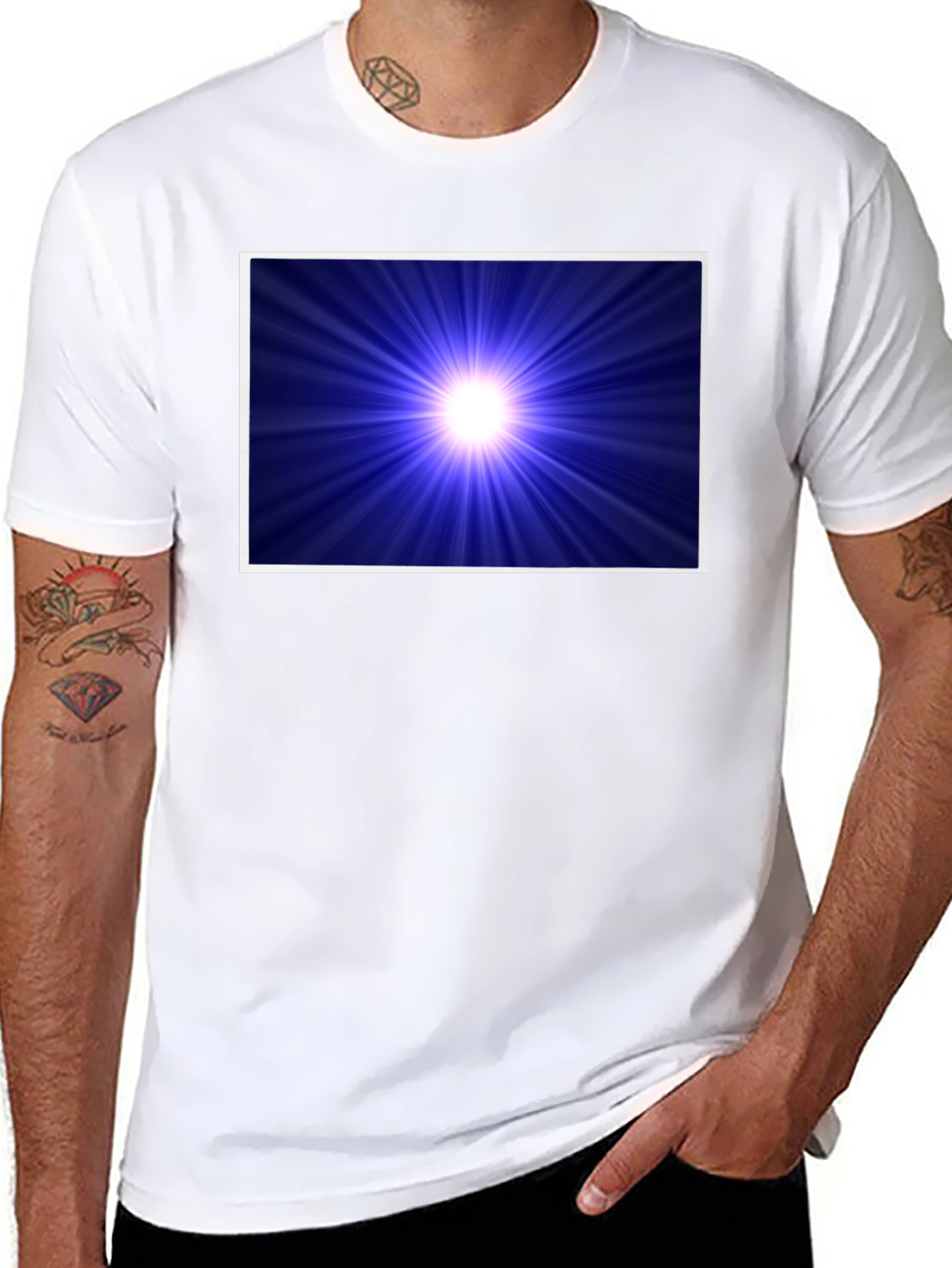 Cosmic Burst Graphic Tee - Black Cotton Blend