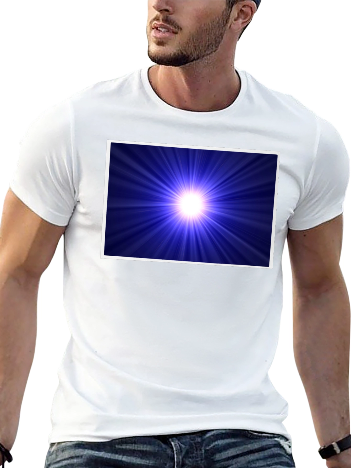 Cosmic Burst Graphic Tee - Black Cotton Blend