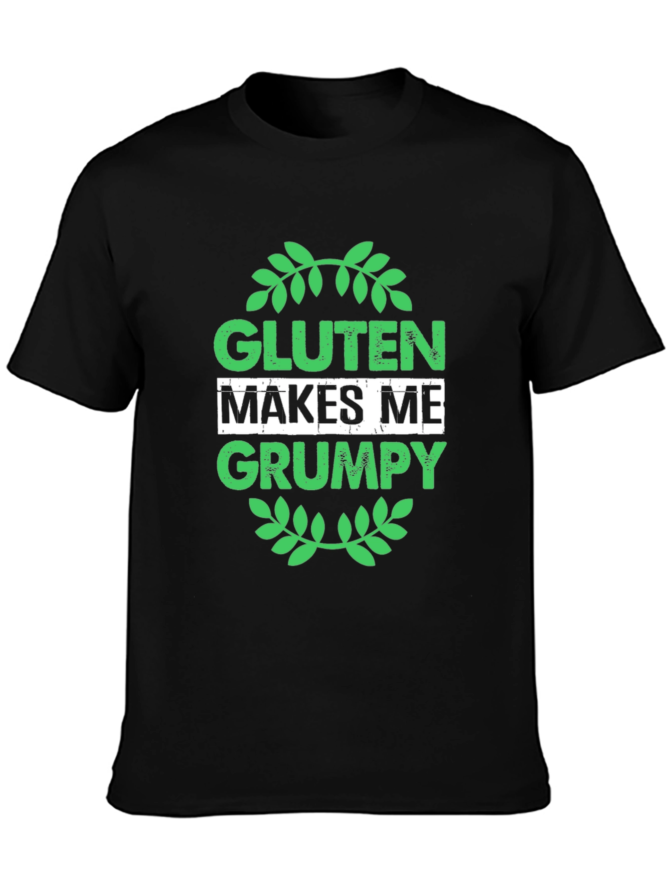 Gluten Makes Me Grumpy T-Shirt - Black