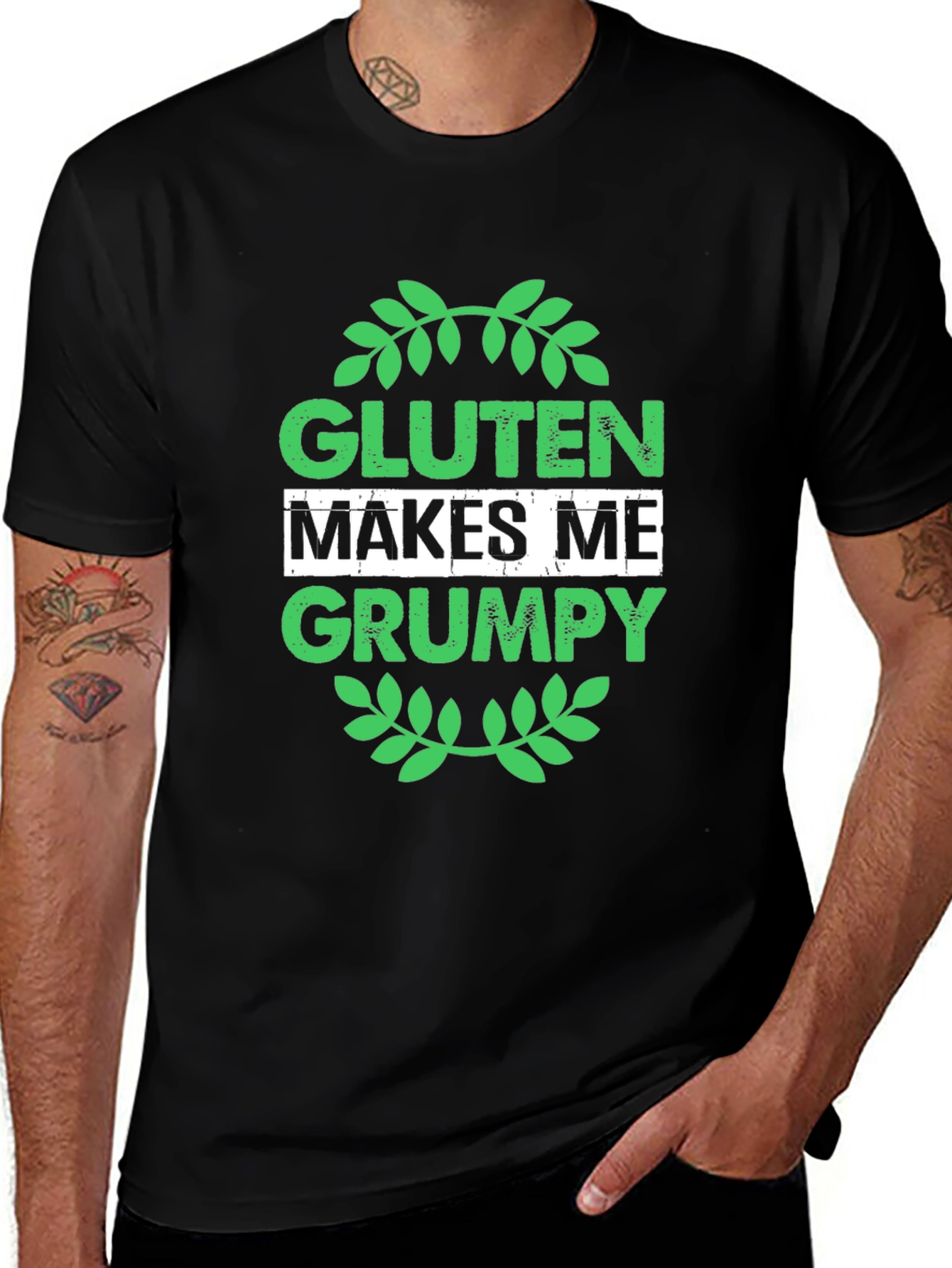 Gluten Makes Me Grumpy T-Shirt - Black