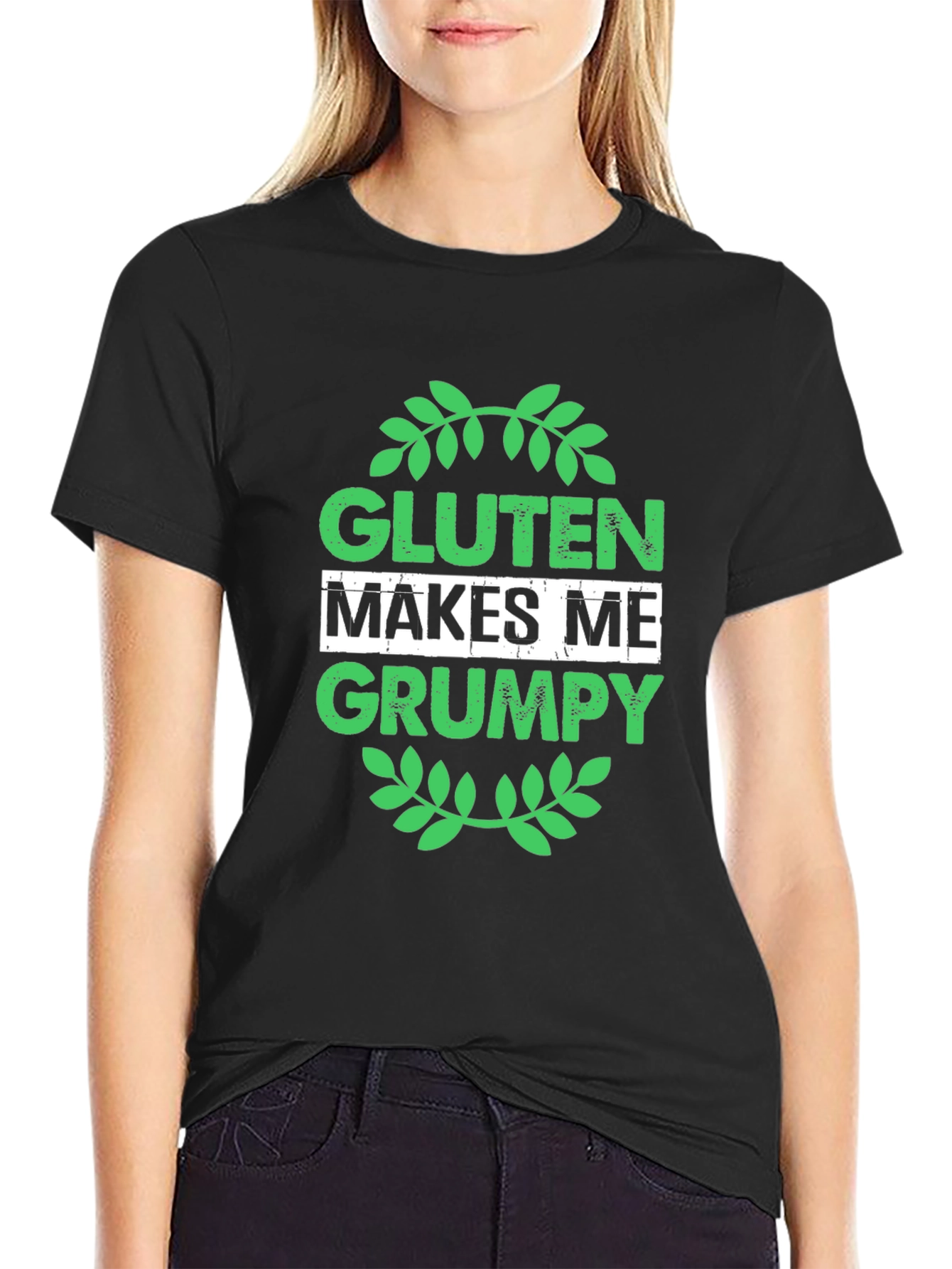 Gluten Makes Me Grumpy T-Shirt - Black