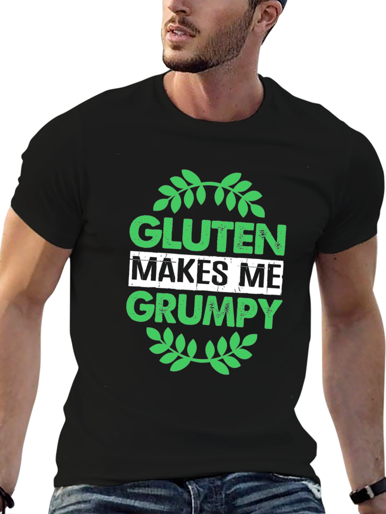 Gluten Makes Me Grumpy T-Shirt - Black