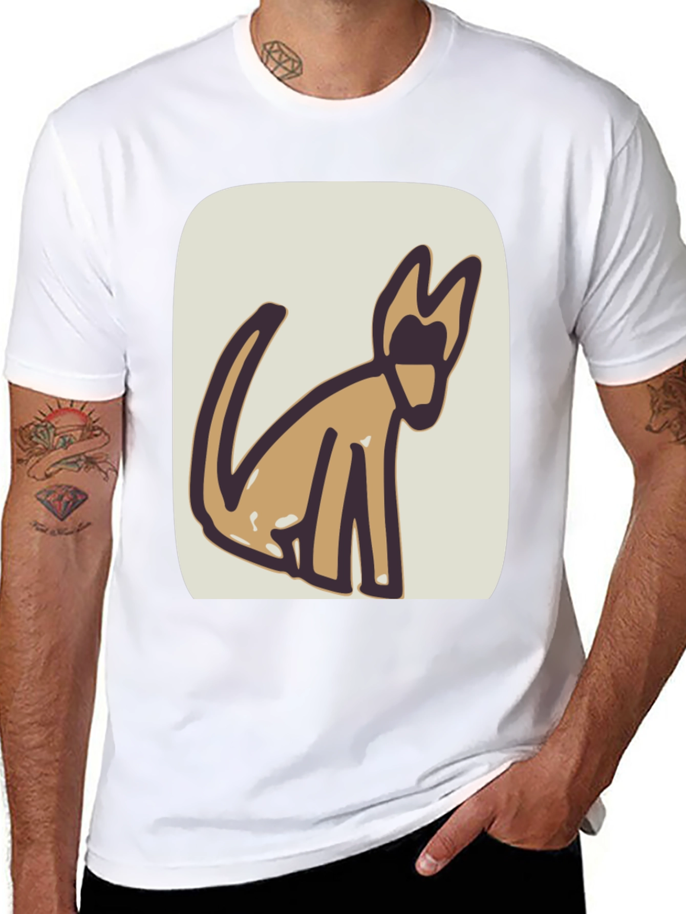 Abstract Dog Graphic Tee - Stylish & Unique
