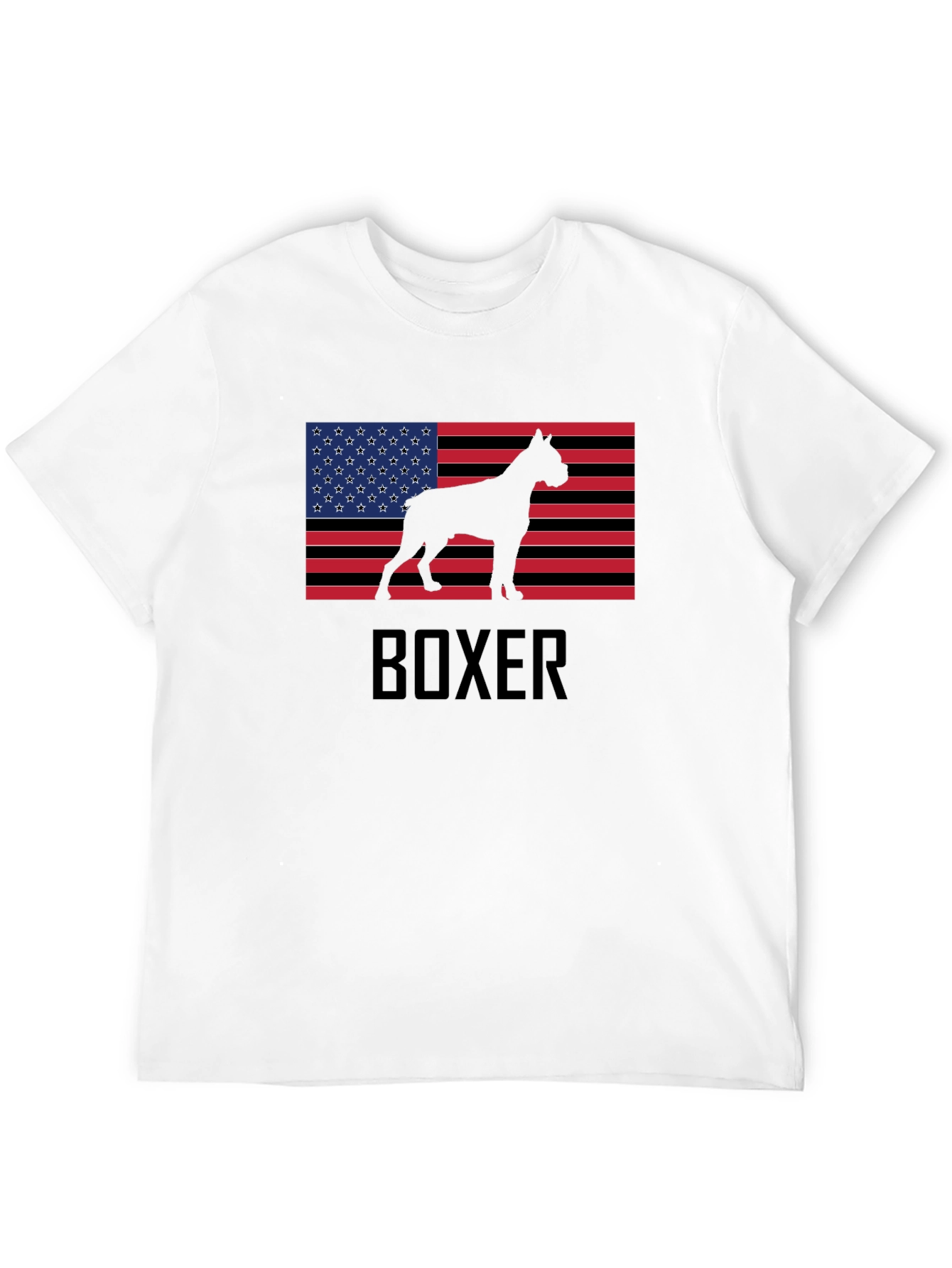 Boxer Dog USA Flag T-Shirt