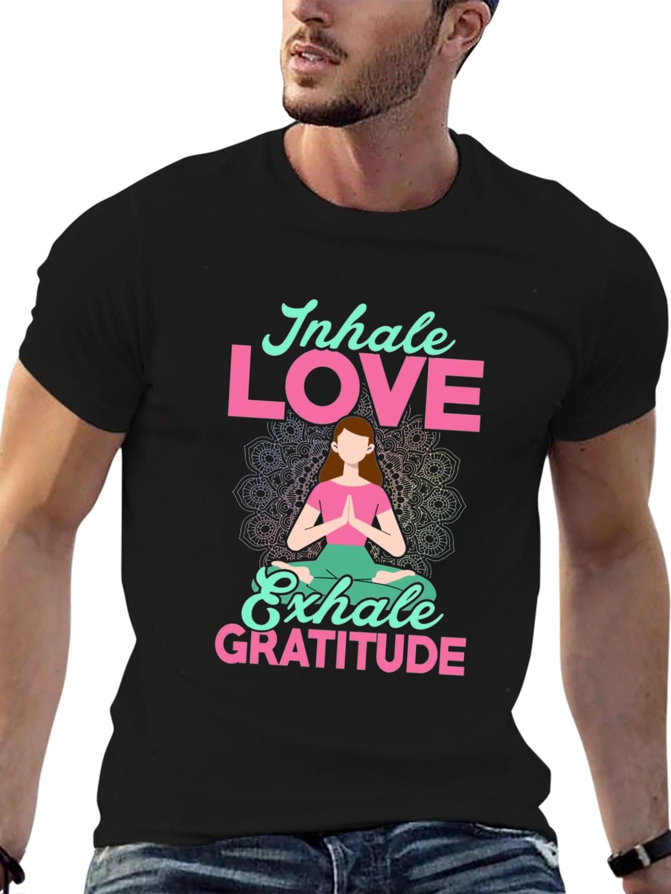 Inhale Love Exhale Gratitude T-Shirt - Yoga Meditation Tee