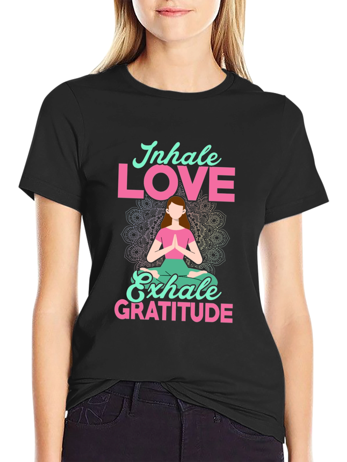 Inhale Love Exhale Gratitude T-Shirt - Yoga Meditation Tee