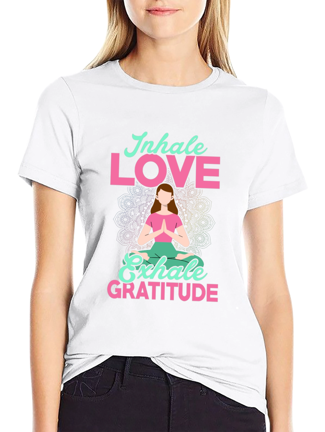 Inhale Love Exhale Gratitude T-Shirt - Yoga Meditation Tee