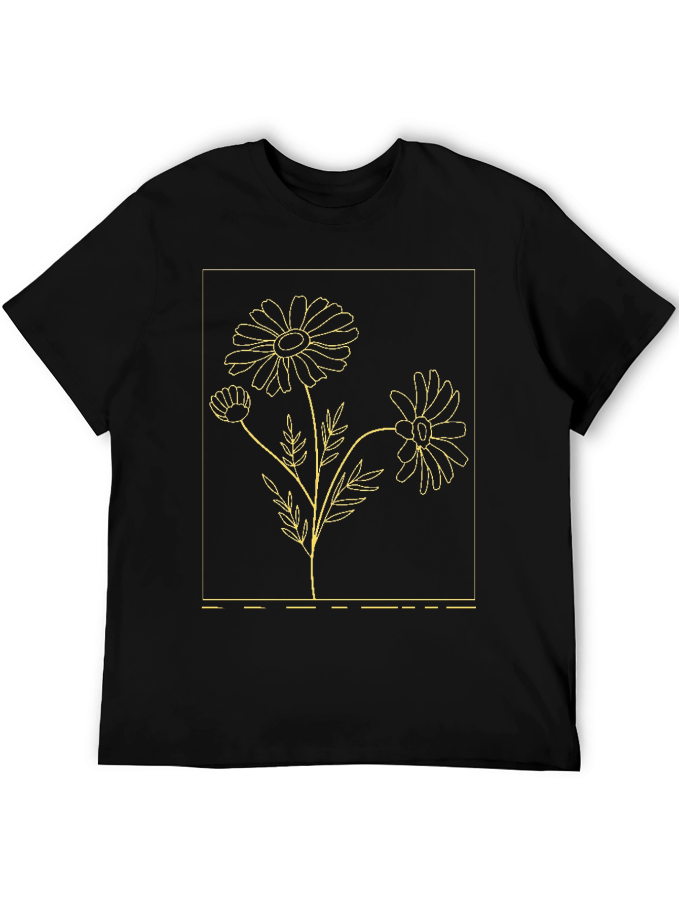 Black Floral Daisy Graphic T-Shirt
