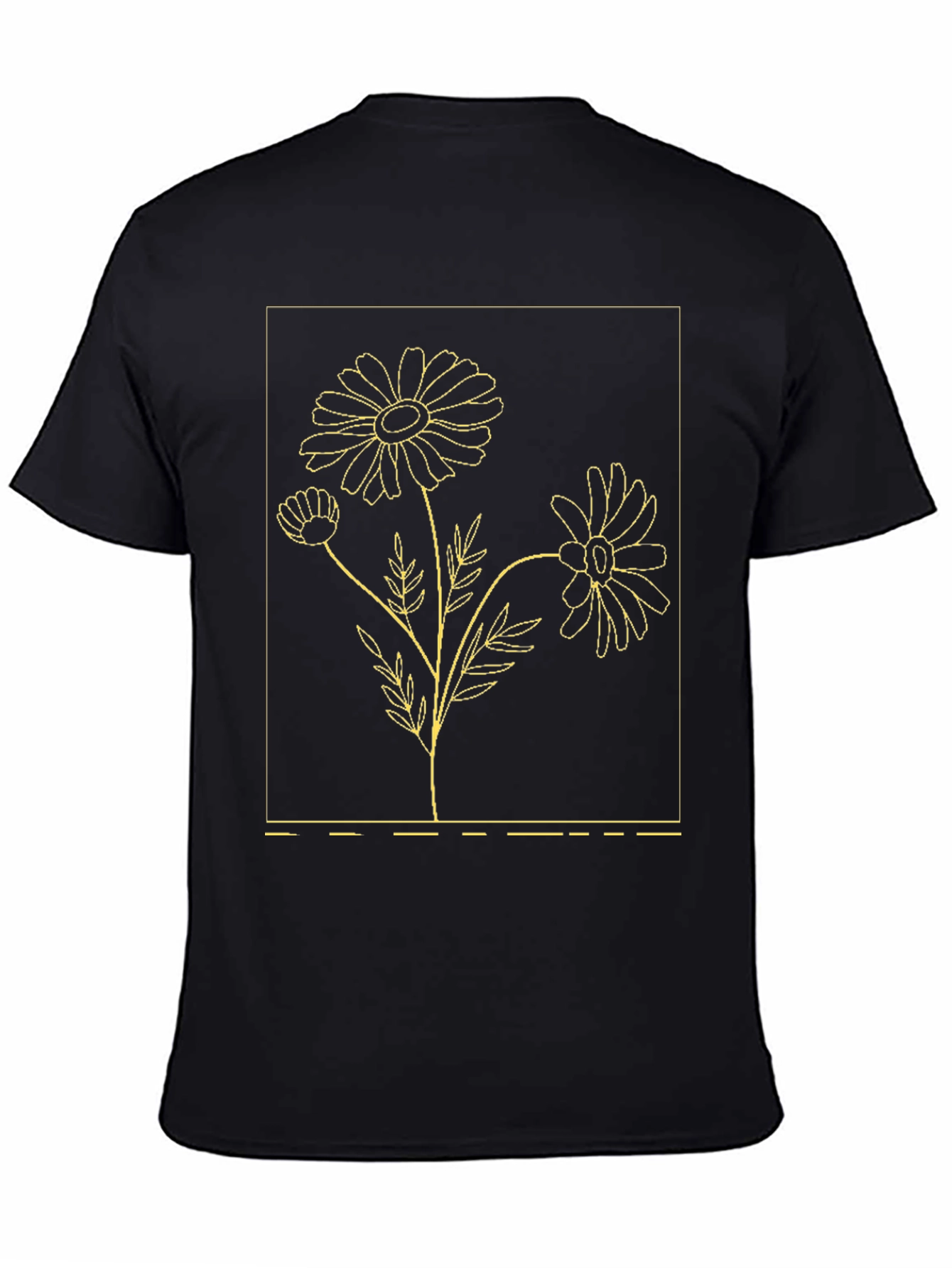 Black Floral Daisy Graphic T-Shirt
