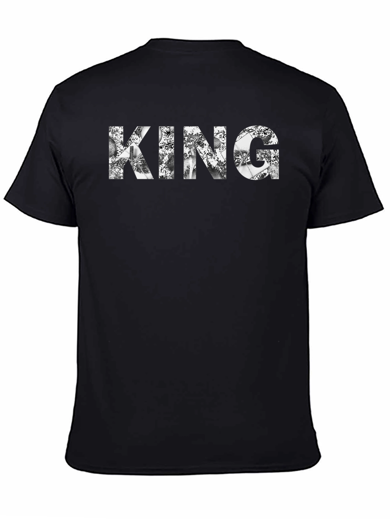 King Graphic Tee - Black Crew Neck T-Shirt