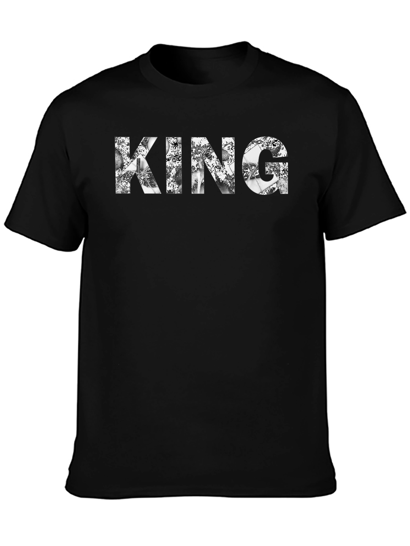 King Graphic Tee - Black Crew Neck T-Shirt
