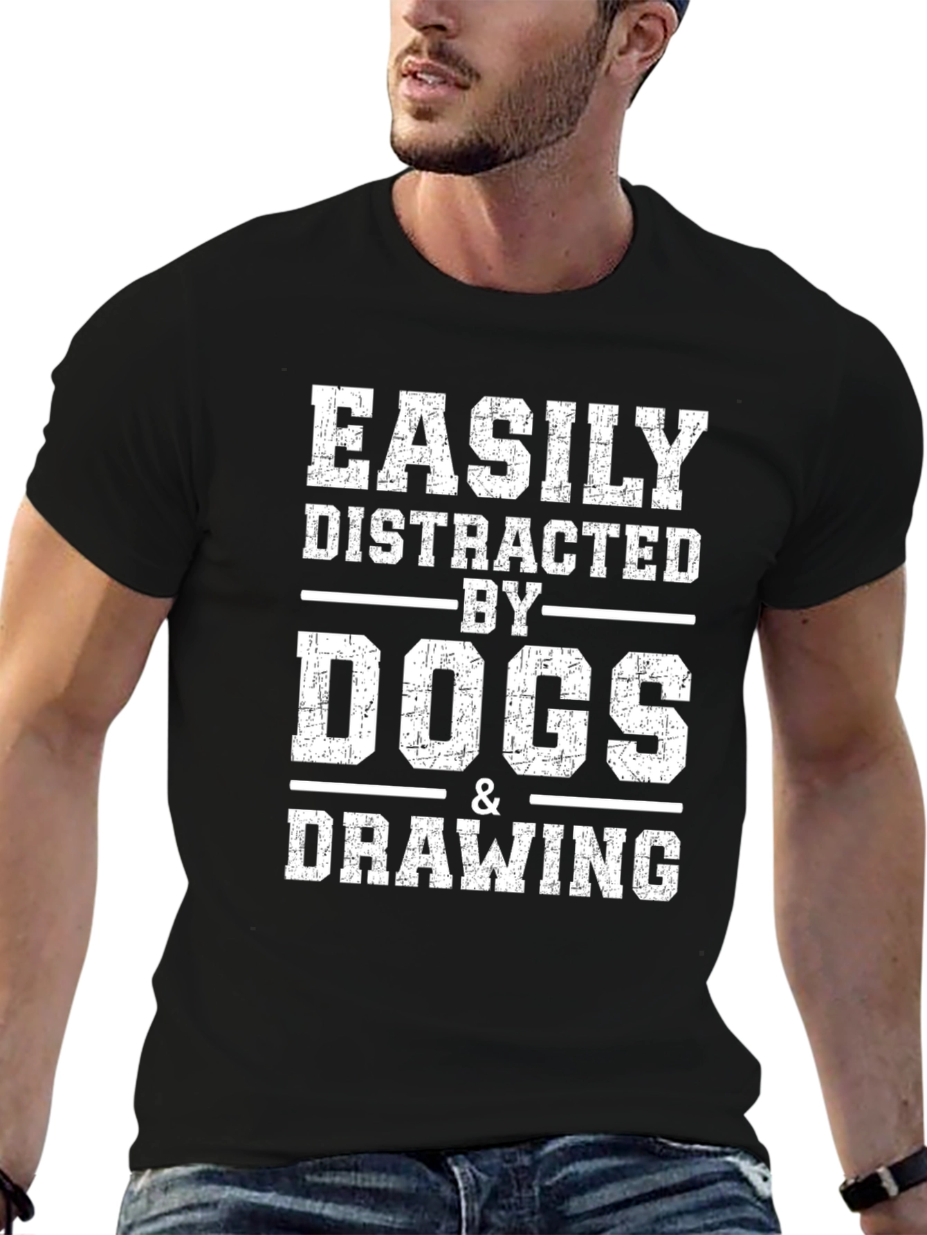 Easily Distracted By Dogs & Drawing T-Shirt