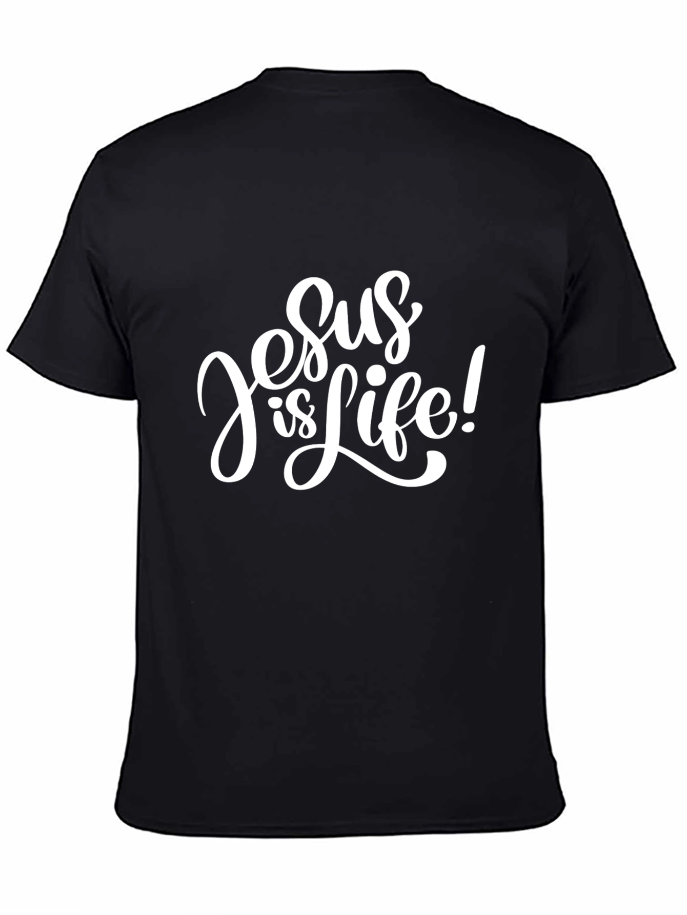 Jesus Is Life Black Graphic Tee Christian Faith Shirt