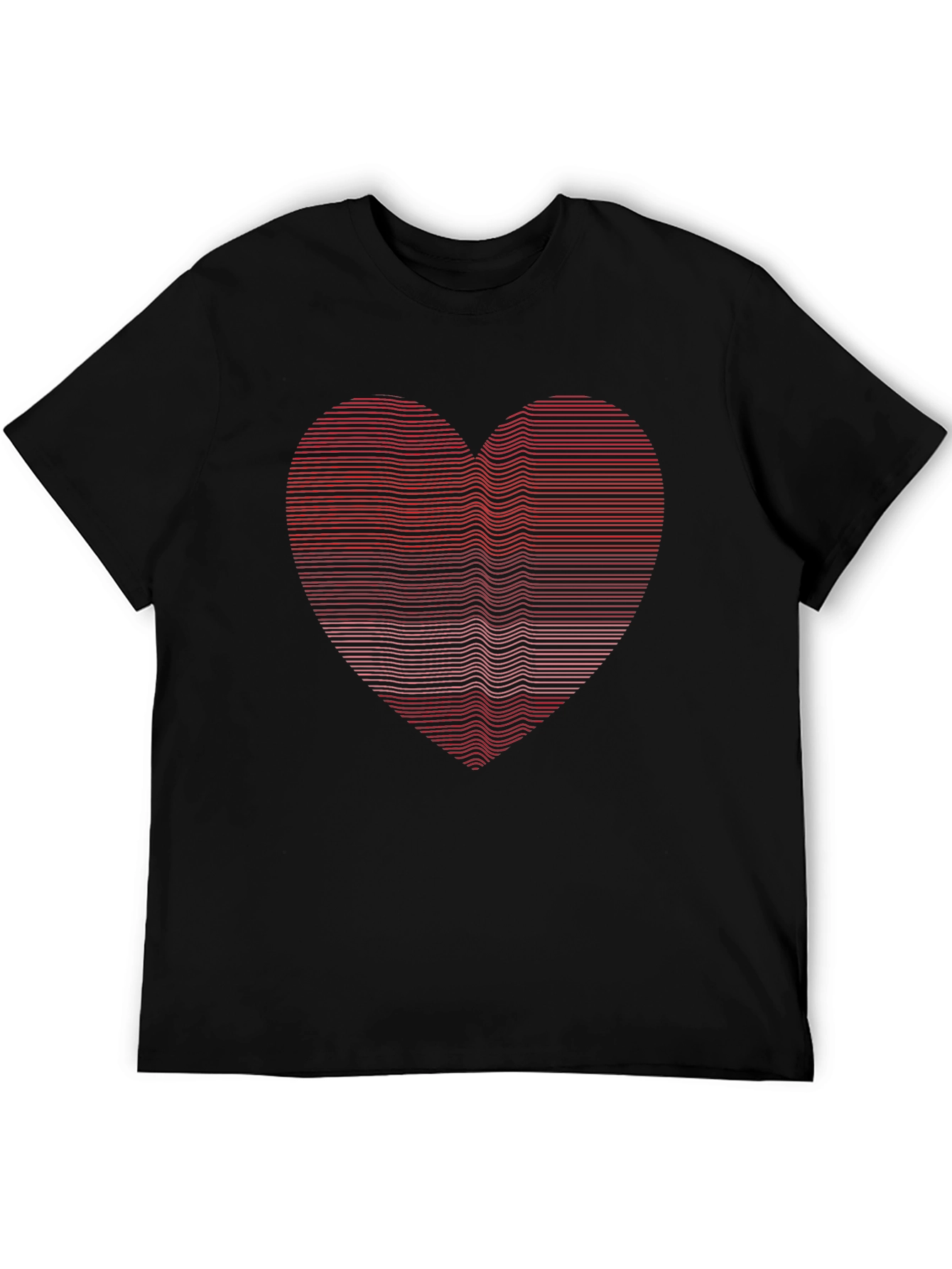 Heart Lines Graphic Tee - Modern Casual Shirt