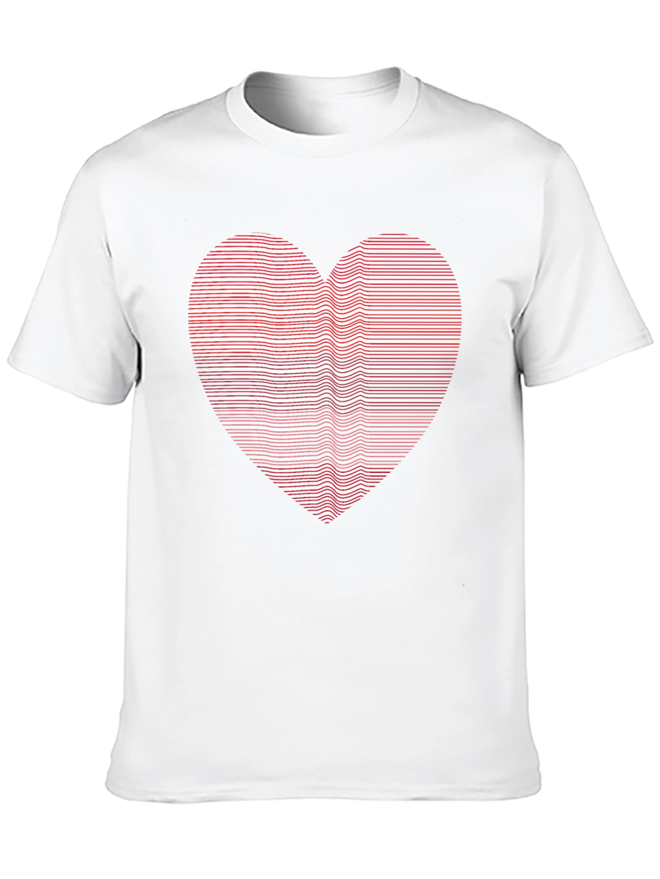 Heart Lines Graphic Tee - Modern Casual Shirt